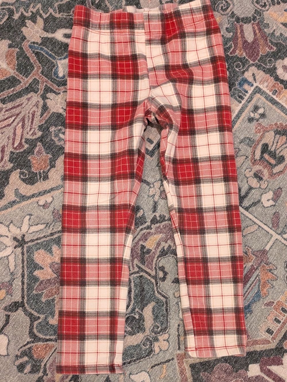 H&M Red and Cream Plaid Leggings